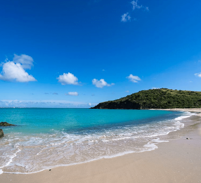 Happy bay beach in Saint Martin